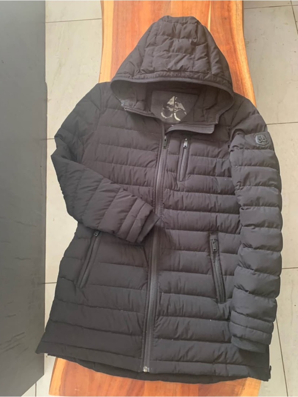 Moose Knuckles Women's Black Quilted Hooded Puffer Coat